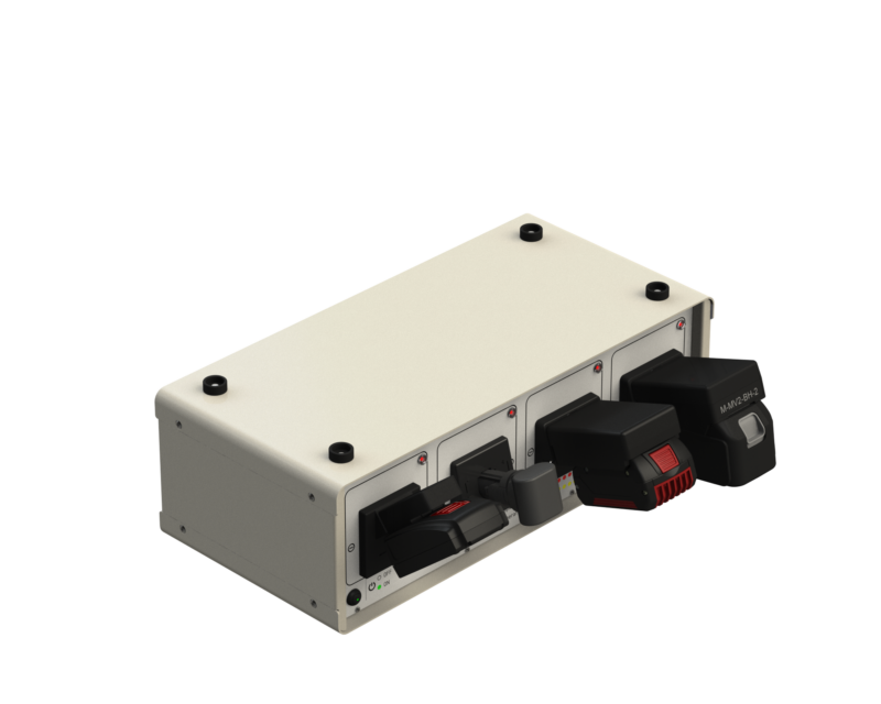 Akku-ladestation in reihenform für vier akkus - hst-mv3-04